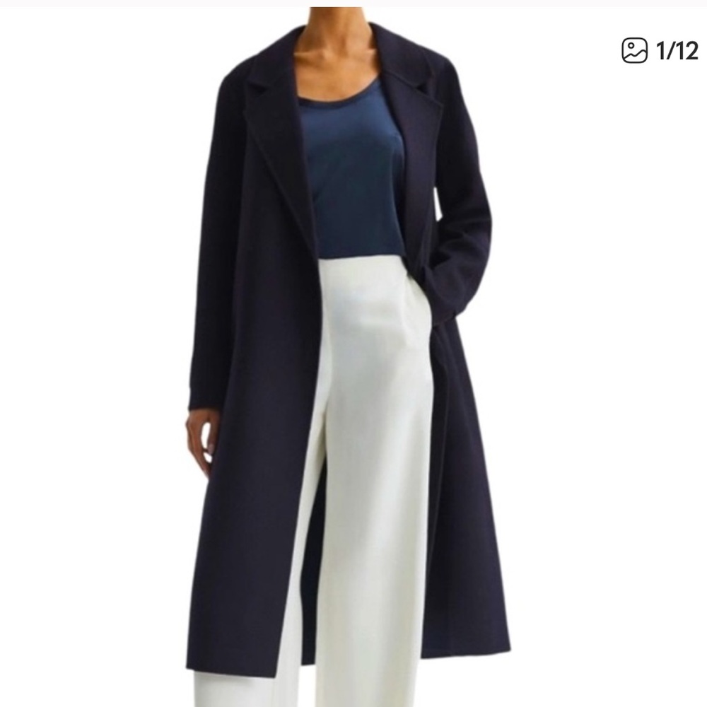 Reiss Midnight navy Brooks wool Belted Coat